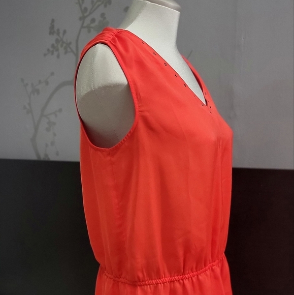 ❤️MEXX Burnt Red/ Orange Chiffon Sleeveless witj star studs - Picture 11 of 12